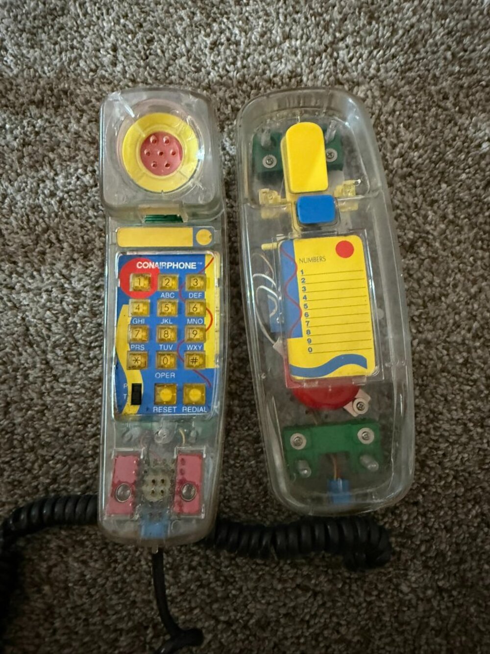 Vintage Conairphone SW205 Clear Transparent Neon Landline Phone